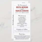 Einfache Silhouetten Hochzeitsprogrammkarte 3RF Programm (Vorne/Hinten)