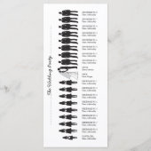 Einfache Silhouetten Hochzeitsprogrammkarte 7 Programm (Rückseite)
