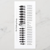 Einfache Silhouetten Hochzeitsprogrammkarte 7 Programm (Rückseite)
