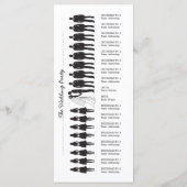 Einfache Silhouetten Hochzeitsprogrammkarte 7 Programm (Rückseite)