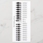 Einfache Silhouetten Hochzeitsprogrammkarte - 8 Programm (Rückseite)