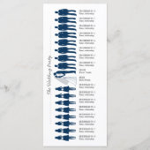 Einfache Silhouetten Hochzeitsprogrammkarte - Navy Programm (Rückseite)