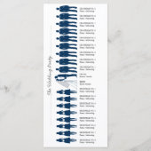 Einfache Silhouetten Hochzeitsprogrammkarte - Navy Programm (Rückseite)