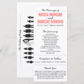 Einfache Silhouetten Hochzeitsprogrammkarte Programm (Vorne/Hinten)