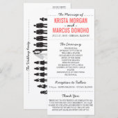 Einfache Silhouetten Hochzeitsprogrammkarte Programm (Vorne/Hinten)