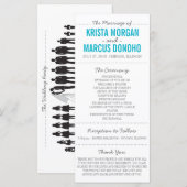 Einfache Silhouetten Hochzeitsprogrammkarte Programm (Vorne/Hinten)