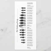 Einfache Silhouetten Hochzeitsprogrammkarte Programm (Rückseite)