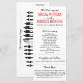 Einfache Silhouetten Hochzeitsprogrammkarte Programm (Vorne/Hinten)