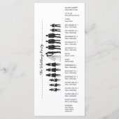 Einfache Silhouetten Hochzeitsprogrammkarte Programm (Rückseite)