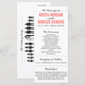 Einfache Silhouetten Hochzeitsprogrammkarte Programm (Vorne/Hinten)