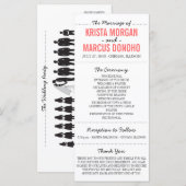 Einfache Silhouetten Hochzeitsprogrammkarte Programm (Vorne/Hinten)