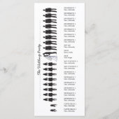 Einfache Silhouetten Hochzeitsprogrammkarte Programm (Rückseite)