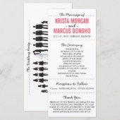 Einfache Silhouetten Hochzeitsprogrammkarte Programm (Vorne/Hinten)