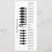 Einfache Silhouetten Hochzeitsprogrammkarte Programm (Rückseite)