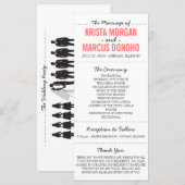 Einfache Silhouetten Hochzeitsprogrammkarte Programm (Vorne/Hinten)