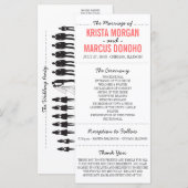 Einfache Silhouetten Hochzeitsprogrammkarte Programm (Vorne/Hinten)