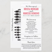 Einfache Silhouetten Hochzeitsprogrammkarte Programm (Vorne/Hinten)