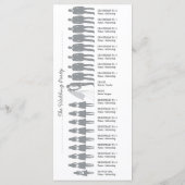 Einfache Silhouetten - Rackkarte für das Hochzeits Programm (Rückseite)