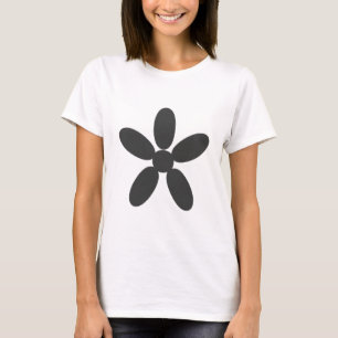 Einfache Silver Blume T - Shirt