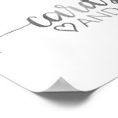 Einfache Silver Calligraphy Cards und Geschenke Ze Poster (Ecke)