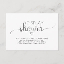 Einfache Silver Calligraphy Display-Dusche Begleitkarte