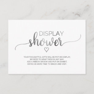 Einfache Silver Calligraphy Display-Dusche Begleitkarte
