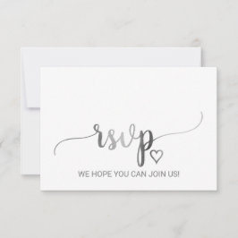 Einfache Silver Calligraphy Song Request RSVP Card Karte