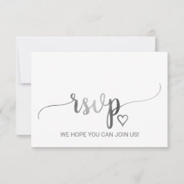 Einfache Silver Calligraphy Website RSVP Card