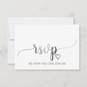 Einfache Silver Calligraphy Website RSVP Card