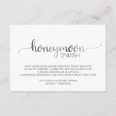 Einfache Silver Calligraphy Wedding Honeymoon Wish Begleitkarte (Vorderseite)