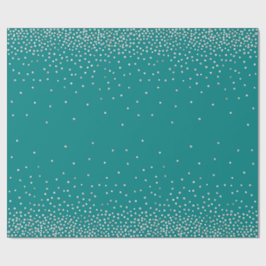 Einfache Silver Confetti über Aquamarines Festhalt Geschenkpapier (Flach)