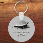 Einfache Silver Eyelash Glitzer Sparkle Beauty Schlüsselanhänger (Vorderseite)