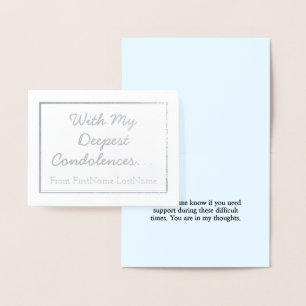 Einfache Silver Foil Beileid Card Folienkarte