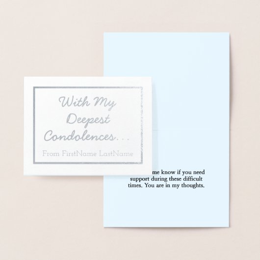 Einfache Silver Foil Beileid Card Folienkarte (Anzeige)
