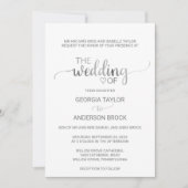 Einfache Silver Foil Calligrafy Formal Wedding Einladung (Vorderseite)