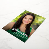 Einfache Silver Foil Overlay Foto Graduation Party Folieneinladung (Gedreht)