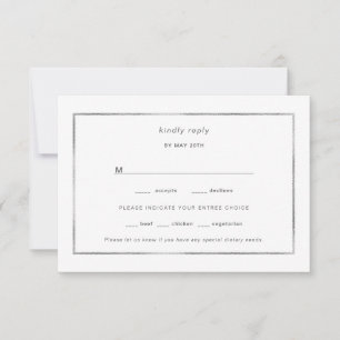 Einfache Silver Foil Rahmen Hochzeit rsvp