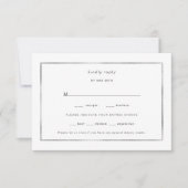 Einfache Silver Foil Rahmen Hochzeit rsvp (Vorderseite)