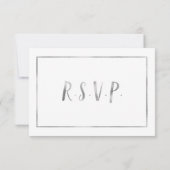 Einfache Silver Foil Rahmen Hochzeit rsvp Karte (Rückseite)