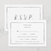 Einfache Silver Foil Rahmen Hochzeit rsvp Karte (Vorne/Hinten)