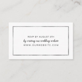 Einfache Silver Frame Hochzeit RSVP Online-Karte Begleitkarte