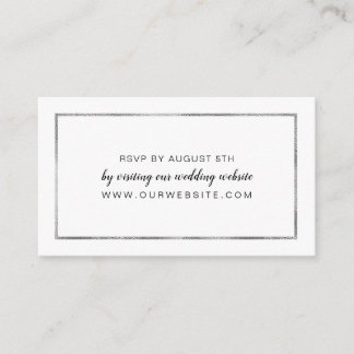 Einfache Silver Frame Hochzeit RSVP Online-Karte Begleitkarte