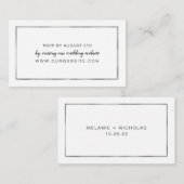 Einfache Silver Frame Hochzeit RSVP Online-Karte Begleitkarte (Vorne/Hinten)