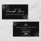 Einfache Silver Glam Vielen Dank für Ihren Kauf Visitenkarte (Vorne/Hinten)