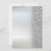 Einfache Silver Glitzer Silver Sweet 16 Einladung (Rückseite)