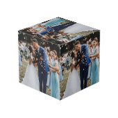 Einfache Silver Grau & White Design Cube Würfel (Rückseite Schrägansicht)