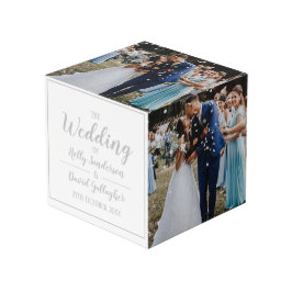 Einfache Silver Grau & White Design Cube Würfel