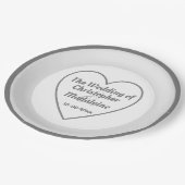 Einfache Silver Gray and White Wedding Pappteller (Schrägansicht)