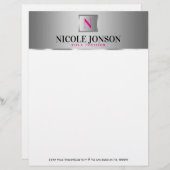 Einfache Silver Gray Stripe Briefbogen (Vorne/Hinten)