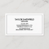 Einfache Silver Metal Business Card Visitenkarte (Rückseite)